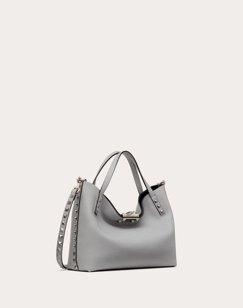 Valentino BOLSO PEQUEÑO VALENTINO GARAVANI ROCKSTUD DE CUERO DE BECERRO GRANEADO CON FORRO EN CONTRASTE