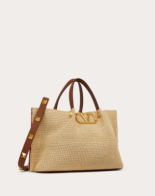 Valentino BOLSO SHOPPER MEDIANO SUMMER TOTE DE PAJA