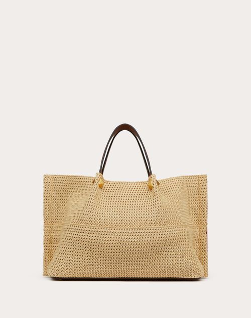 Valentino BOLSO SHOPPER MEDIANO SUMMER TOTE DE PAJA