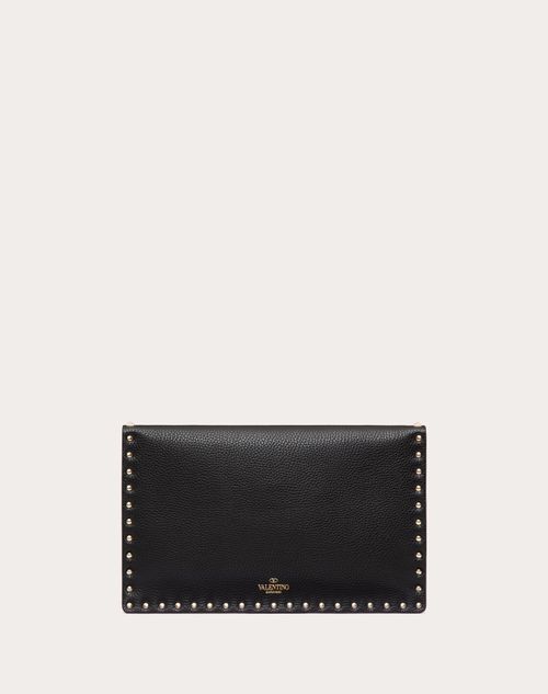 Valentino BOLSO TIPO SOBRE ROCKSTUD DE PIEL DE BECERRO GRANULADA