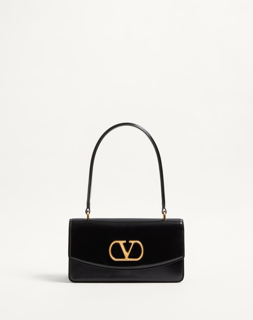 Valentino BOLSO VALENTINO GARAVANI VAIN CON MANIJA EN CUERO BRILLANTE DE BECERRO