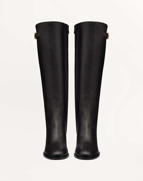 Valentino BOTA DE CUERO DE BECERRO CON EL VLOGO SIGNATURE Y CON TACÓN DE 70 MM