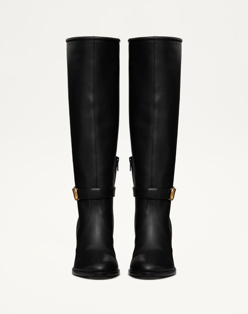 Valentino BOTA DE CUERO DE BECERRO CON EL VLOGO SIGNATURE Y CON TACÓN DE 75 MM