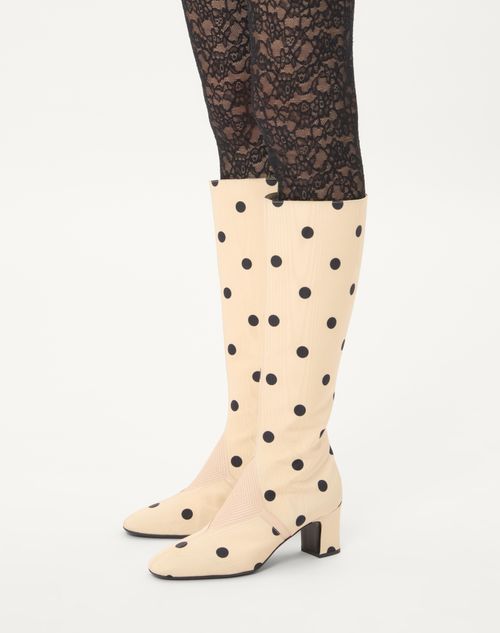 Valentino BOTA EQUIVOQUE DE TELA MOIRÉ PLUS DE POIS DE 60 MM