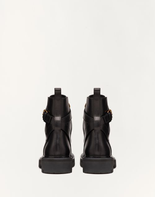 Valentino BOTAS TIPO MILITAR VLOGO SIGNATURE DE PIEL DE BECERRO CON TACÓN DE 35 MM