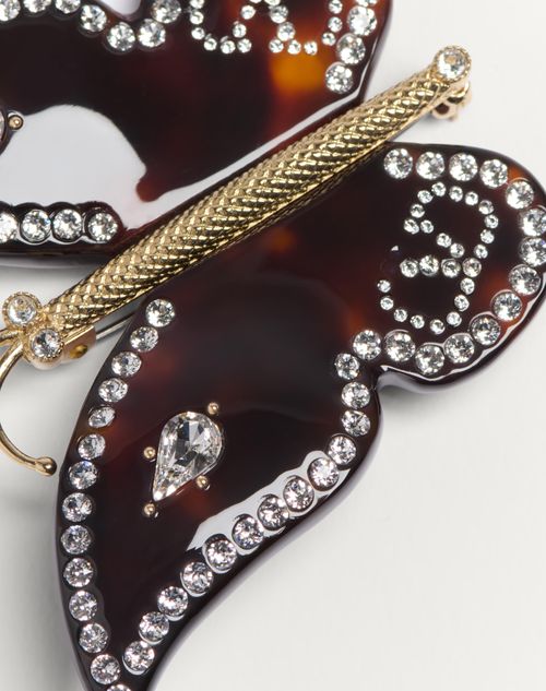 Valentino BROCHE VALENTINO GARAVANI BELLAILES DE METAL RESINAS Y CRISTALES