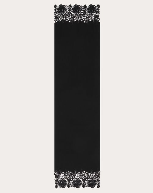 Valentino BUFANDA DE ENCAJE DE LANA Y CACHEMIRA CON DETALLE DE ENCAJE DE MACRAMÉ