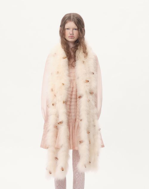 Valentino BUFANDA VALENTINO CON PLUMAS DE PAVO Y FAISÁN