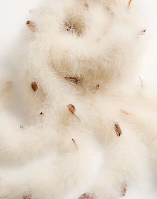 Valentino BUFANDA VALENTINO CON PLUMAS DE PAVO Y FAISÁN