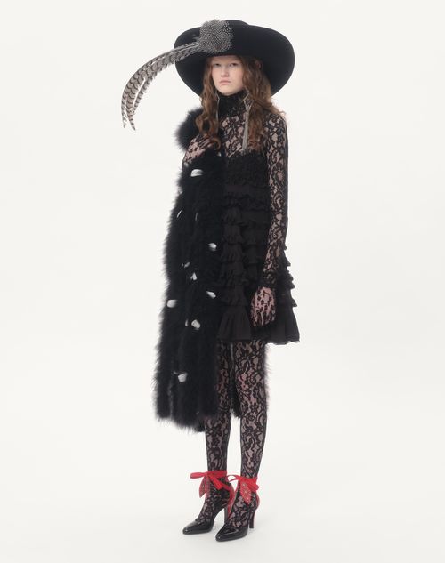 Valentino BUFANDA VALENTINO CON PLUMAS DE PAVO Y GANSO