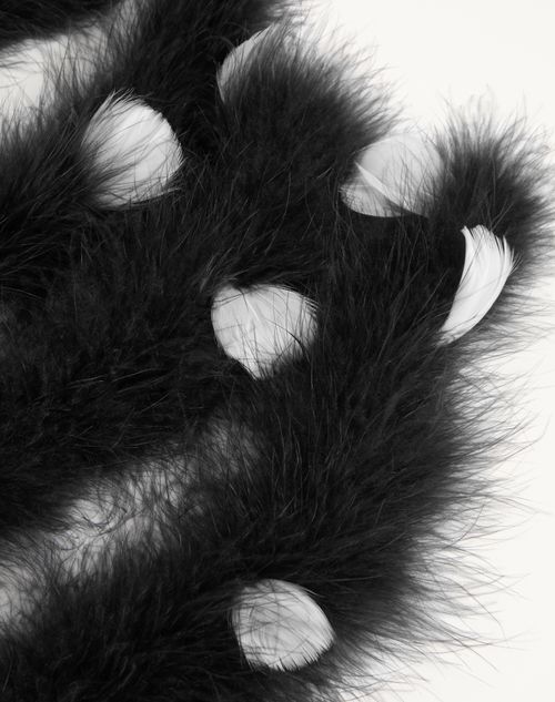 Valentino BUFANDA VALENTINO CON PLUMAS DE PAVO Y GANSO