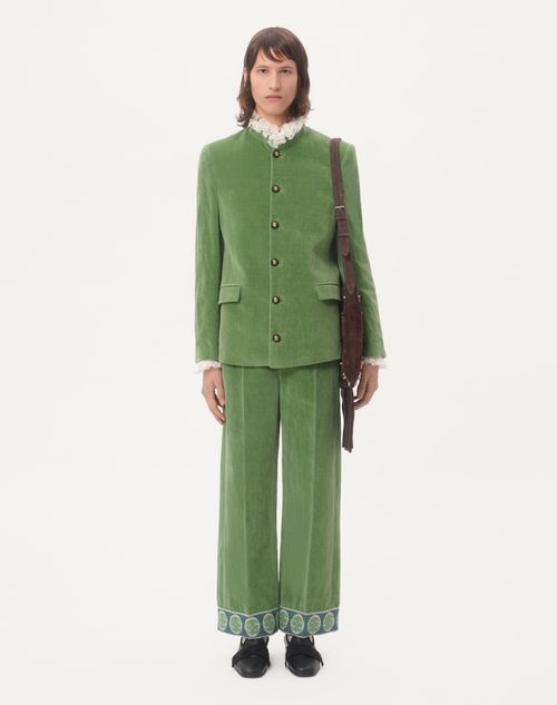 Valentino CAMISA DE ALGODÓN CON PLASTRÓN Y VOLANTES