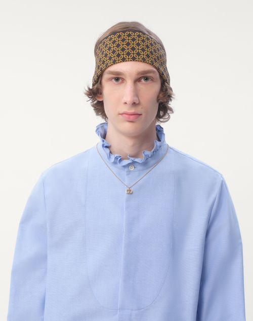 Valentino CAMISA DE ALGODÓN CON PLASTRÓN Y VOLANTES