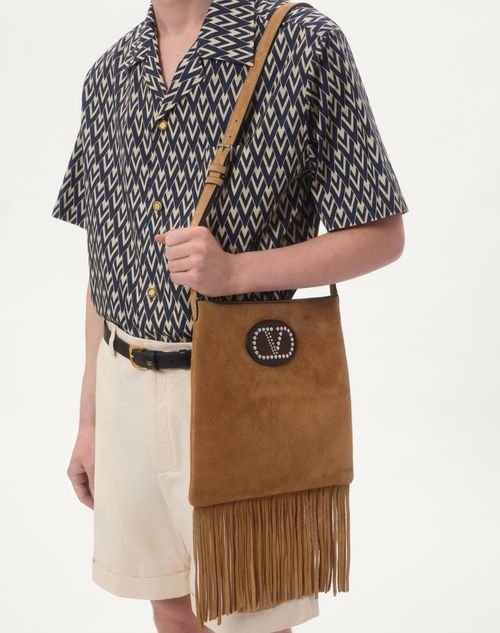 Valentino CAMISA DE BOWLING DE POPELINA DE ALGODÓN CON ESTAMPADO TOUTE LA V