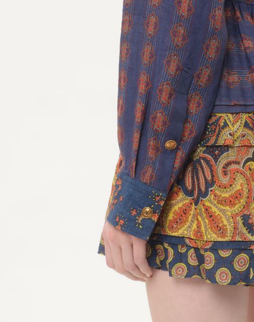 Valentino CAMISA DE LINO PAISLEY MEDAGLIONI VOYAGE IMAGINAIRE
