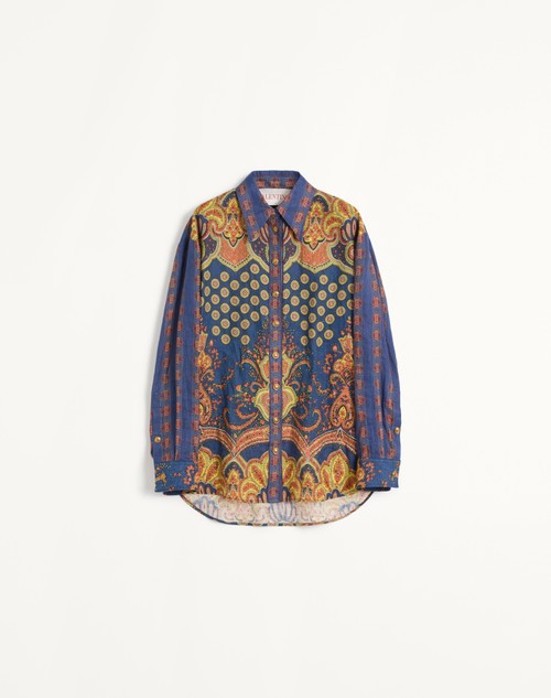 Valentino CAMISA DE LINO PAISLEY MEDAGLIONI VOYAGE IMAGINAIRE