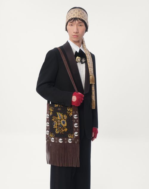 Valentino CAMISA DE MUSELINA DE ALGODÓN CON PLASTRÓN Y DETALLES DE ENCAJE