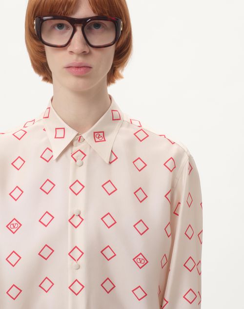 Valentino CAMISA DE SARGA DE SEDA CON ESTAMPADO OPTICOOL
