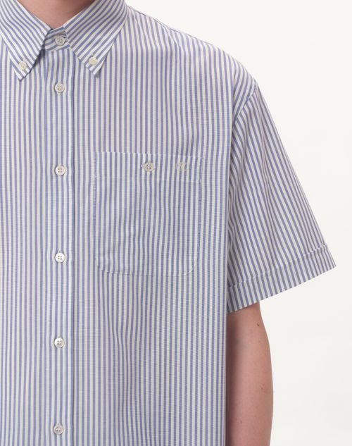 Valentino CAMISA MANGA CORTA DE ALGODÓN CON BORDADO DEL VLOGO