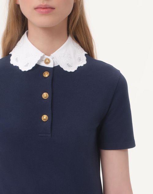 Valentino CAMISA POLO BORDADA DE ALGODÓN ESTILO SUDADERA