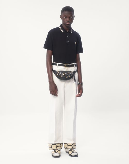 Valentino CAMISA POLO DE PIQUÉ DE ALGODÓN CON PARCHE DEL VLOGO