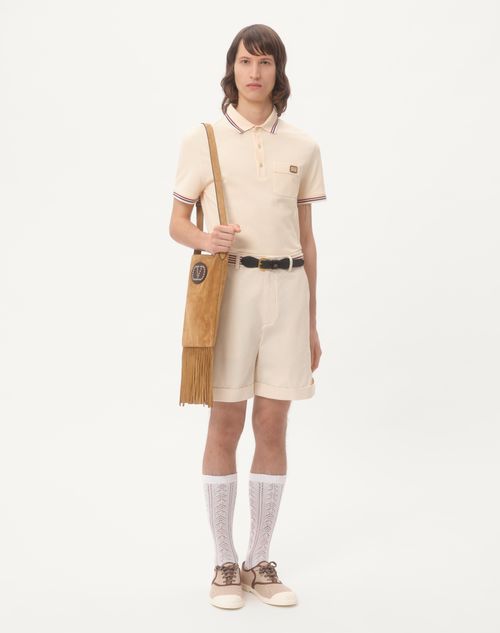 Valentino CAMISA POLO DE PIQUÉ DE ALGODÓN CON PARCHE DEL VLOGO