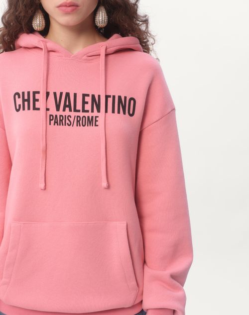 Valentino CAMISETA DE ALGODÓN CON CAPUCHA Y ESTAMPADO CHEZ VALENTINO