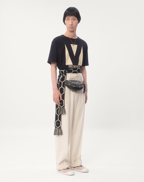 Valentino CAMISETA DE ALGODÓN CON ESTAMPADO CHEZ VALENTINO