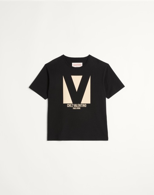 Valentino CAMISETA DE ALGODÓN CON ESTAMPADO CHEZ VALENTINO