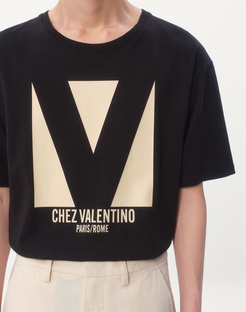 Valentino CAMISETA DE ALGODÓN CON ESTAMPADO CHEZ VALENTINO