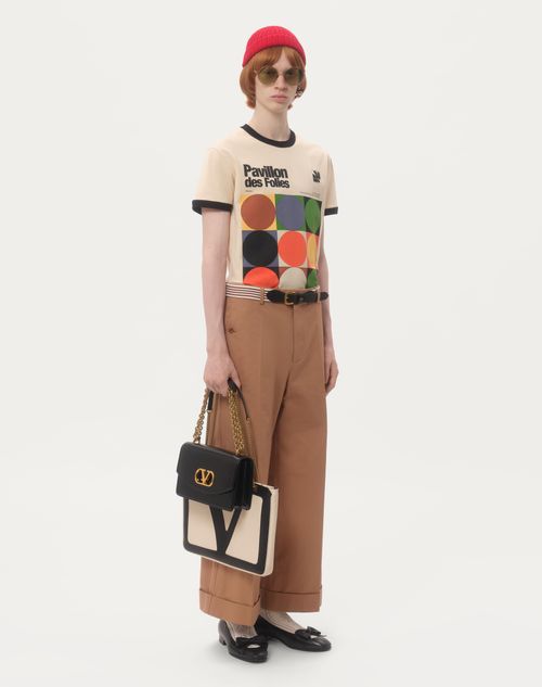 Valentino CAMISETA DE ALGODÓN CON ESTAMPADO PAVILLON DES FOLIES