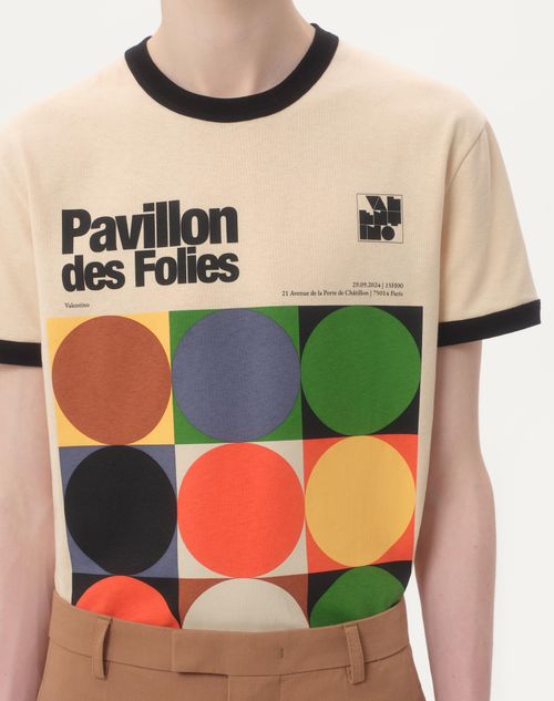 Valentino CAMISETA DE ALGODÓN CON ESTAMPADO PAVILLON DES FOLIES