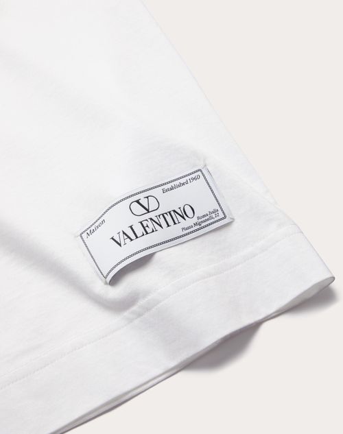 Valentino CAMISETA DE ALGODÓN CON ETIQUETA DE SASTRERÍA DE MAISON VALENTINO