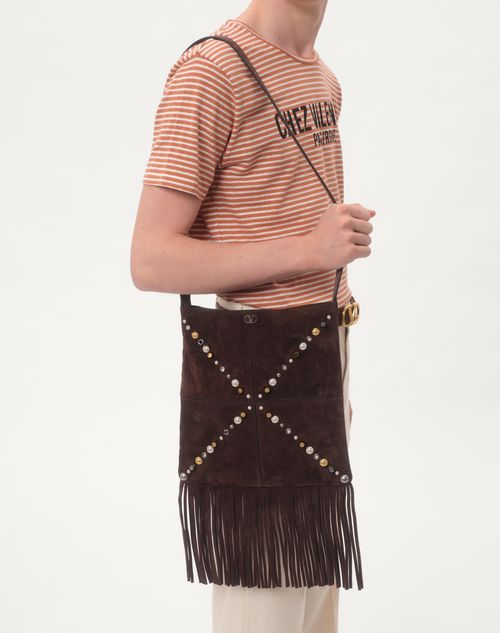 Valentino CAMISETA DE ALGODÓN RAYADO CON ESTAMPADO CHEZ VALENTINO