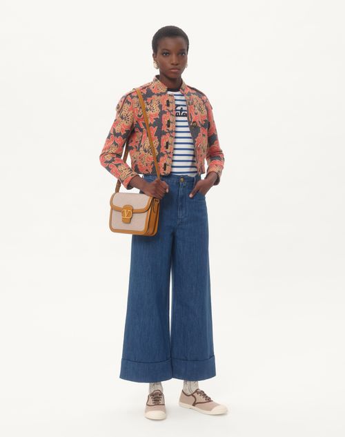 Valentino CAMISETA DE TEJIDO DE PUNTO DE ALGODÓN A RAYAS