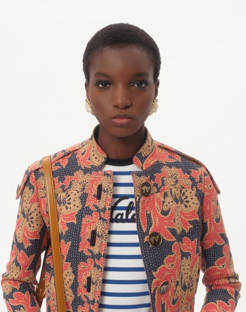 Valentino CAMISETA DE TEJIDO DE PUNTO DE ALGODÓN A RAYAS