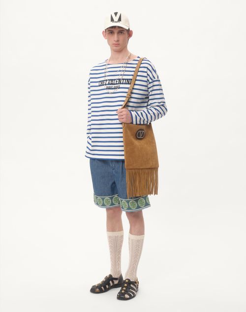 Valentino CAMISETA MANGA LARGA DE ALGODÓN CON ESTAMPADO CHEZ VALENTINO