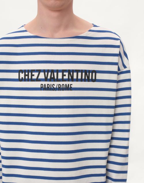 Valentino CAMISETA MANGA LARGA DE ALGODÓN CON ESTAMPADO CHEZ VALENTINO