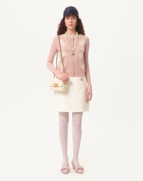 Valentino CÁRDIGAN BORDADO CON INSERCIONES DE ENCAJE