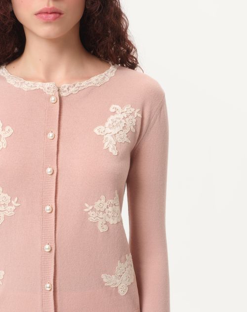Valentino CÁRDIGAN BORDADO CON INSERCIONES DE ENCAJE