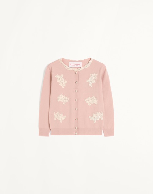 Valentino CÁRDIGAN BORDADO CON INSERCIONES DE ENCAJE
