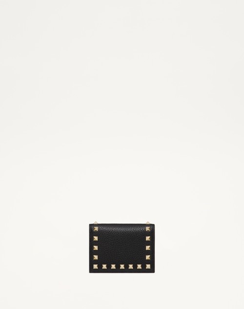 Valentino CARTERA ROCKSTUD PEQUEÑA DE PIEL DE BECERRO GRANULADA