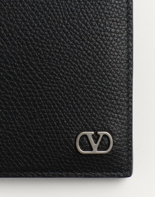 Valentino CARTERA VLOGO SIGNATURE DE CUERO GRANULADO DE BECERRO