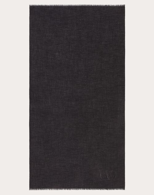 Valentino CHAL DE CACHEMIRA Y SEDA CON EL VLOGO SIGNATURE BORDADO EN LUREX