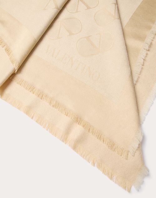 Valentino CHAL DE SEDA LANA Y LÚREX CON VLOGO SIGNATURE