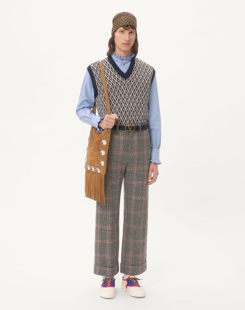 Valentino CHALECO DE LANA CON ESTAMPADO DE JACQUARD TOUTE LA V