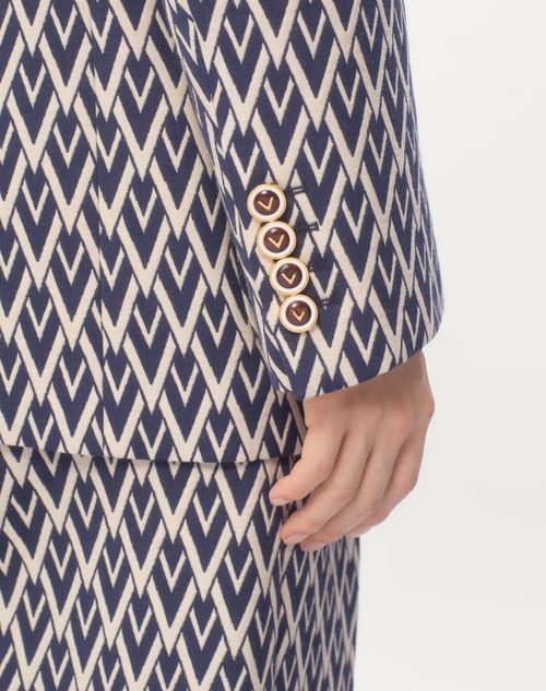 Valentino CHAQUETA CRUZADA DE LANA CON JACQUARD TOUTE LA VE