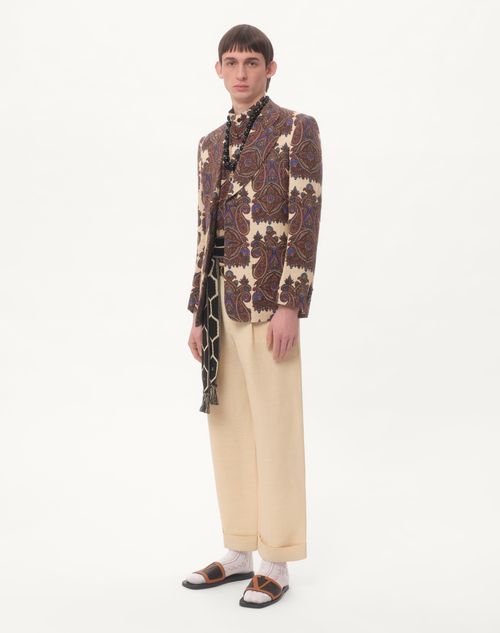 Valentino CHAQUETA DE CANAPONE CON BOTONADURA SENCILLA Y ESTAMPADO VOYAGE IMAGINAIRE