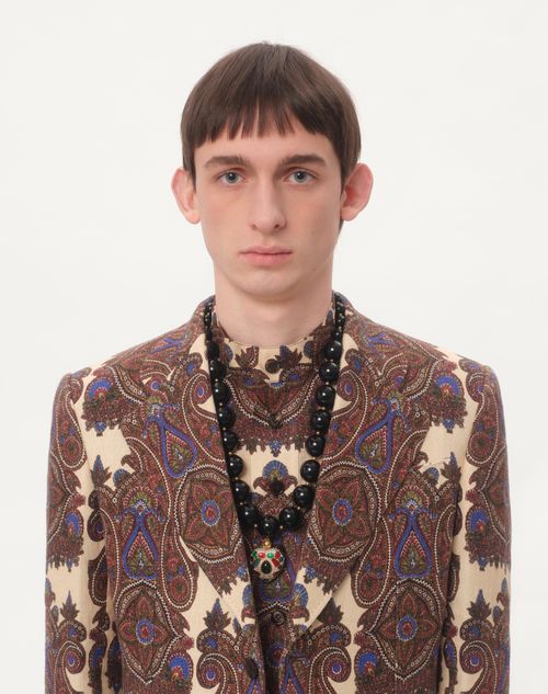 Valentino CHAQUETA DE CANAPONE CON BOTONADURA SENCILLA Y ESTAMPADO VOYAGE IMAGINAIRE