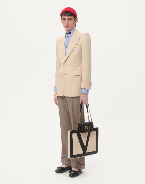 Valentino CHAQUETA DE GABARDINA DE LANA CON BOTONADURA SIMPLE